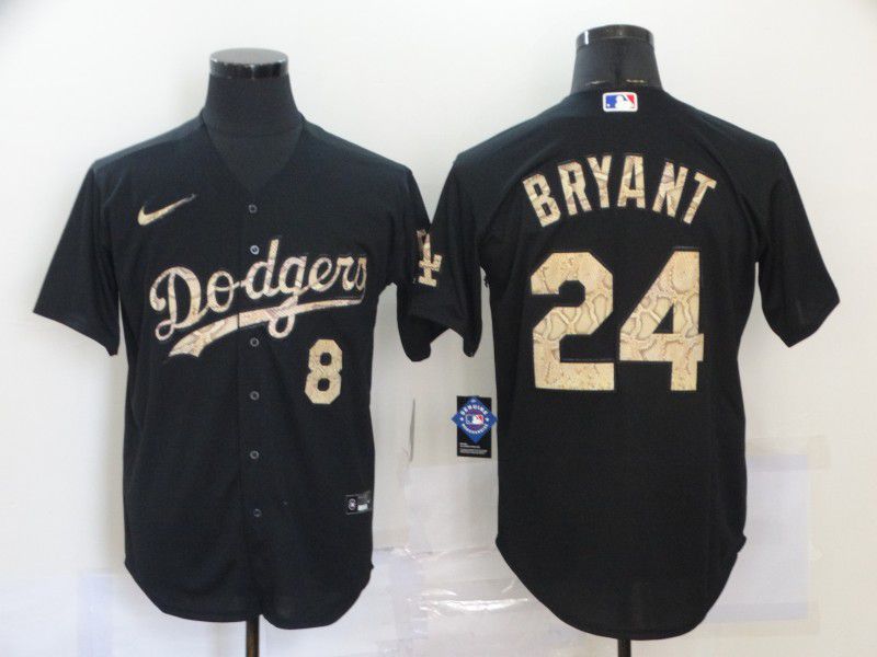 Men Los Angeles Dodgers #24 Bryant Black Nike Game MLB Jerseys